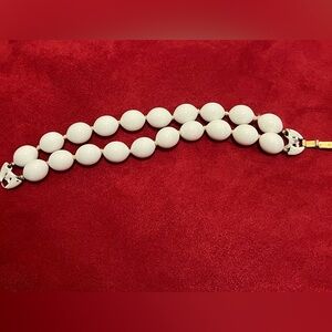 TRIFARI Vintage White Bead Crown Bracelet